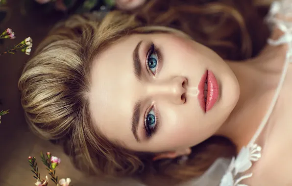 Eyes, face, blonde, lips, Hakan Erenler