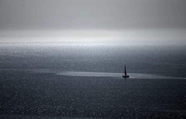 Sea, the sky, sailboat, boat