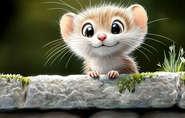 Animals, weasel, AI art