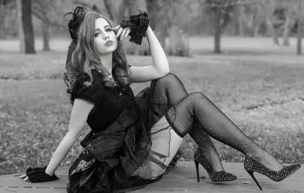 Picture girl, face, pose, style, feet