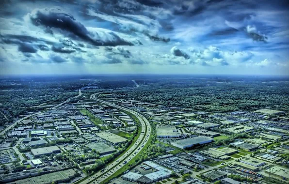 Road, machine, the city, home, the view from the top