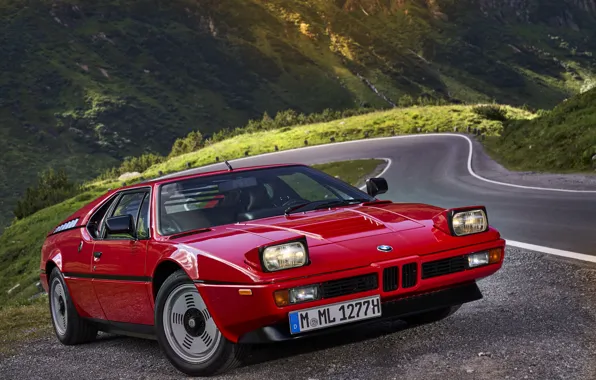 Picture red, lights, BMW, BMW M1, E26, M1