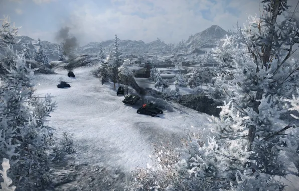 Winter, the game, tanks, wot, lined, severogorsk, world fo tanks
