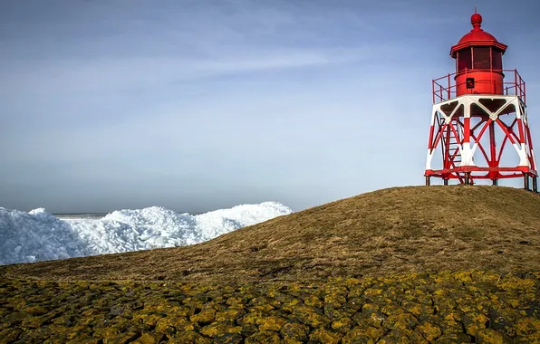 Sea, the sky, landscape, tower