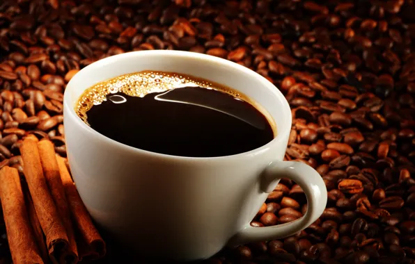 Coffee, Cup, cinnamon, coffee beans, coffee, Cup, cinnamon, coffee beans