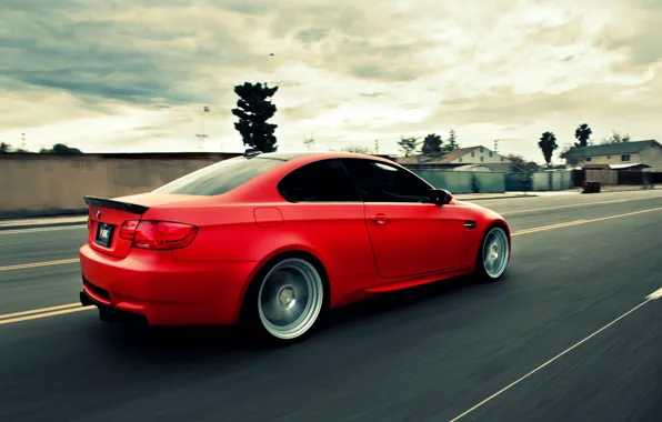 Picture road, BMW, speed, BMW, red, e92, The 3 series