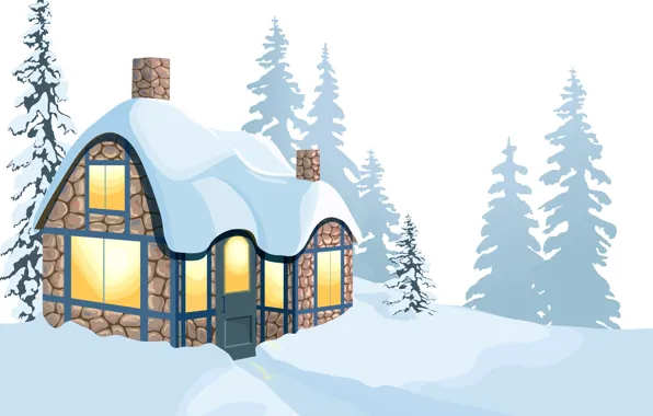 Picture winter, snow, home