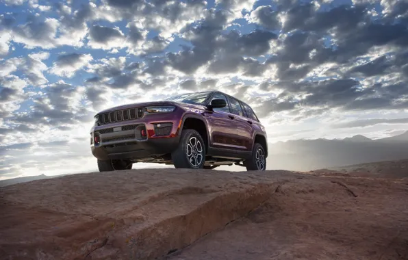 Clouds, mountains, exterior, Jeep, Grand Cherokee, Trailhawk, Jeep Grand Cherokee Trailhawk, 2022