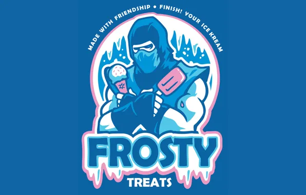 Picture Mortal Kombat, Sub-Zero, ice cream, frosty