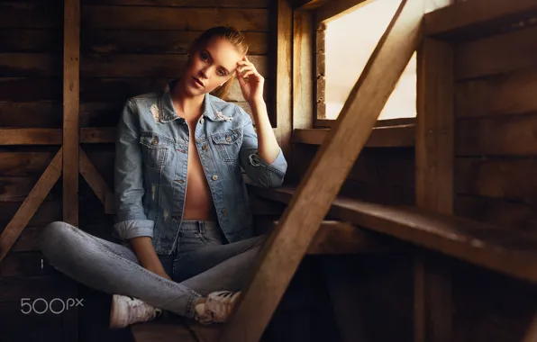 Picture Crossed, women, sneakers, blonde, legs, Denim