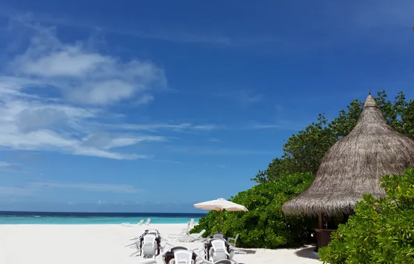 Beach, the sky, the ocean, stay, island, the Maldives