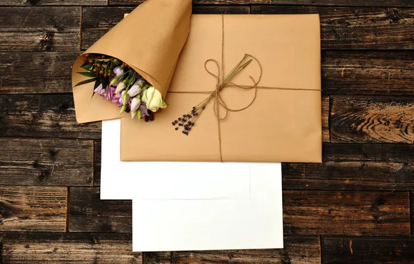 Picture letter, love, flowers, bouquet