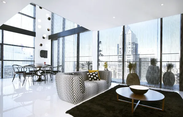 Picture design, the city, style, room, interior, penthouse, megapolis