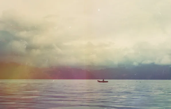 Boat, fisherman, River