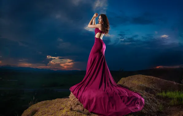 Picture pose, stones, dress, beauty, Carolina Arras