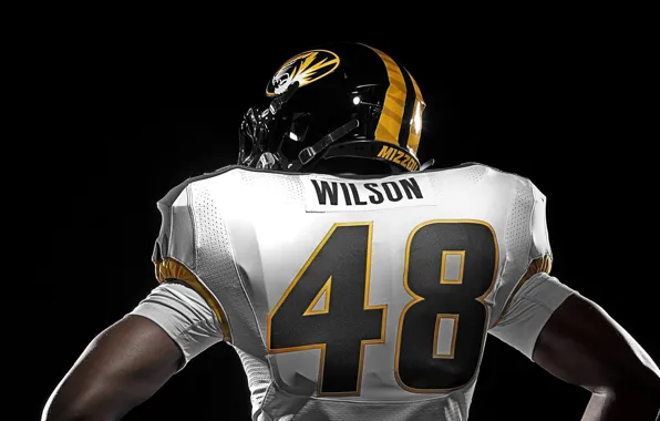 Room, helmet, uniform, Nike, NCAA, Missouri Tigers, colege football