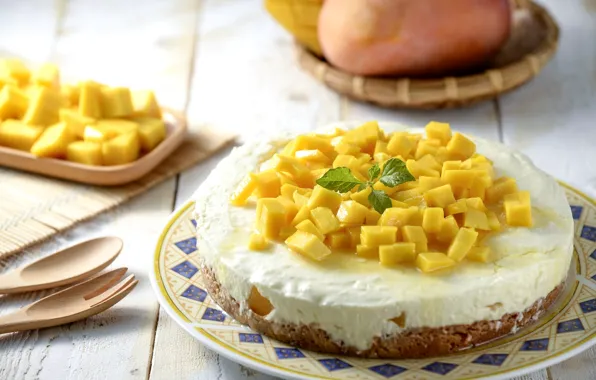 Pie, mango, cakes