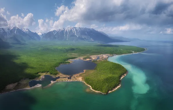 Lake, Baikal, Cape, Andrey Grachev, picturesque landscape, Cape Kovrizhka