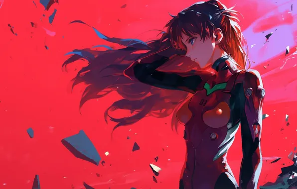 Picture red, girl, Anime