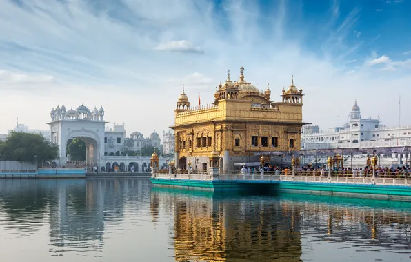 The city, lake, India, arch