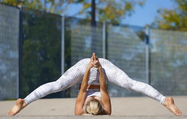 Girl, yoga, stand, Beatrice