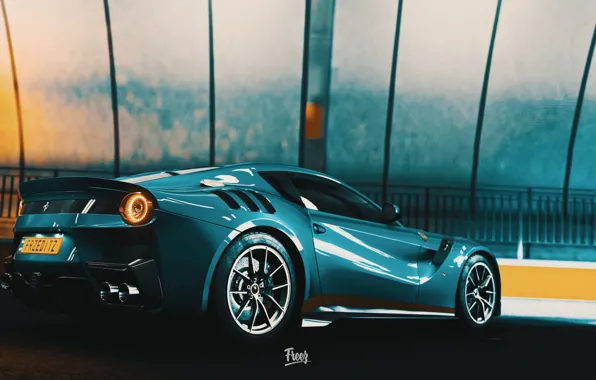 Auto, Machine, Ferrari, Supercar, Rendering, F12, The Ferrari F12, Game Art