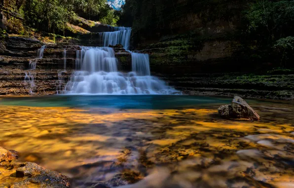 Summer, landscape, nature, water, park, fall, travel