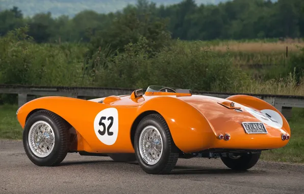 Picture the sky, orange, Aston Martin, 1953, classic, rear view, Aston Martin, beautiful car