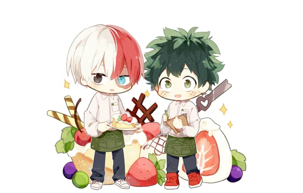 Picture Boku no Hero Academy, Todoroki Shouto, Izuku Midoriya, Amarouhi