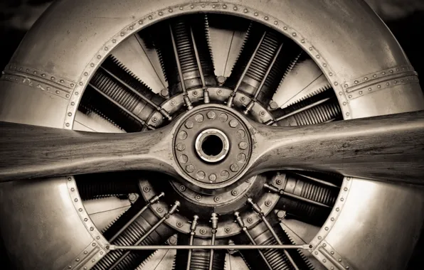 Picture metal, engineering, propeller, aircraft engine