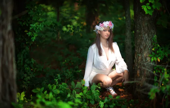 Nature, portrait, legs, wreath, Yelissa