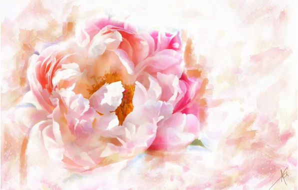 Flower, flowers, pink, figure, graphics, treatment, picture, petals