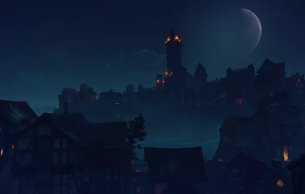 Night, the city, The Witcher 3 Wild Hunt