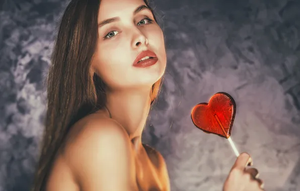 Look, girl, face, background, portrait, Lollipop, sponge, candy