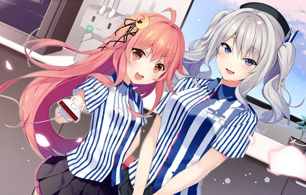 Picture girl, anime, art, lawson, uzuki, kantai collection, nanotaro, Kashima