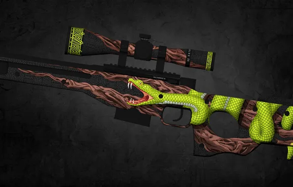 Snake, paint, awp, workshop, cs go, custom paint job, tropical spite