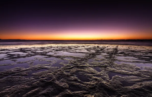 The sky, water, stones, photoshop, horizon