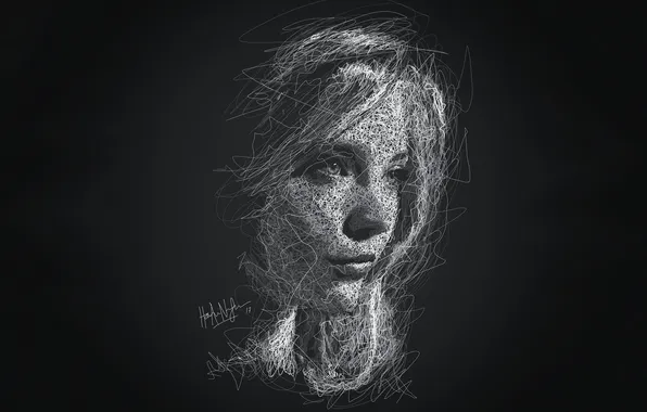 Figure, pencil, h\b, Natalie Dormer