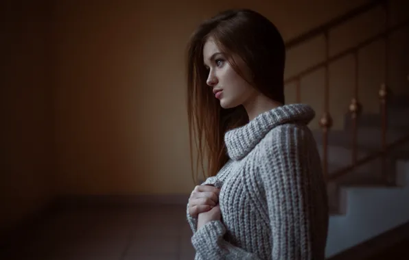 Picture girl, sweater, Anastasia, photographer Artem galkevich