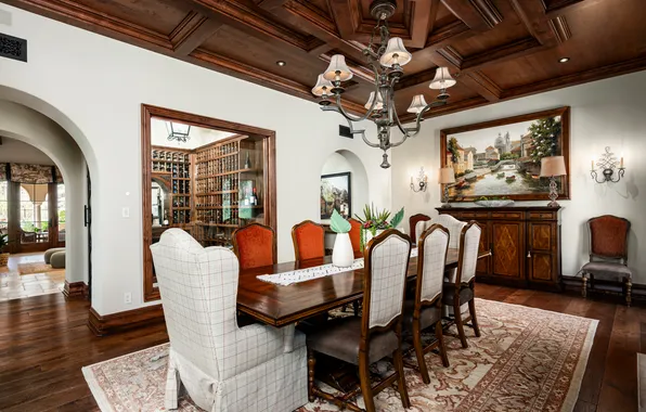 Wallpaper design, style, interior, dining room, Silverleaf community ...