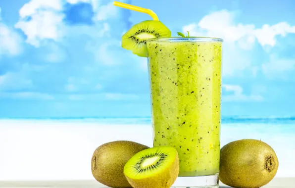 Picture glass, kiwi, drink, fresh, kiwi, Drink, smoothie, smoothies