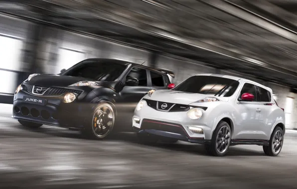 Picture white, black, speed, Nissan, Nissan, the front, crossover, Juke-R