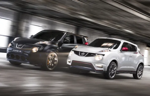 Juke-R, speed, white, Juke, crossover, black, Nissan, the front