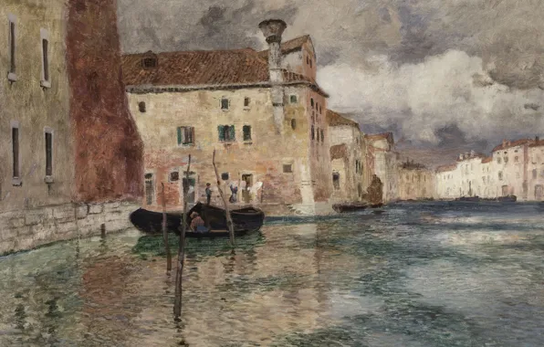 Picture Venice, Venice, 1899, Norwegian painter, Frits Thaulov, Frits Thaulow, Norwegian impressionist painter
