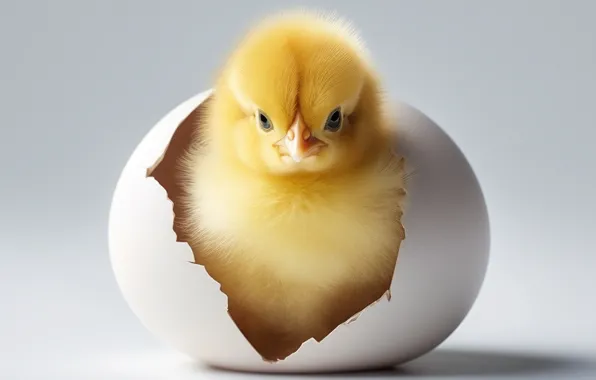 Bird, egg, chicken, chick, hatched, AI art, neural network