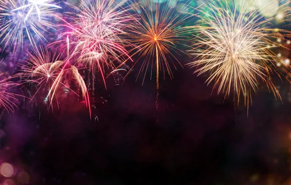 Salute, colorful, fireworks, new year, happy, night, fireworks, 2017