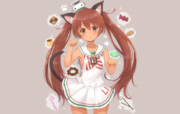 Picture girl, neko, ears