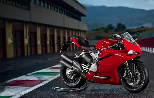Background, track, red, is, Ducati, moto, wheel, sportbike