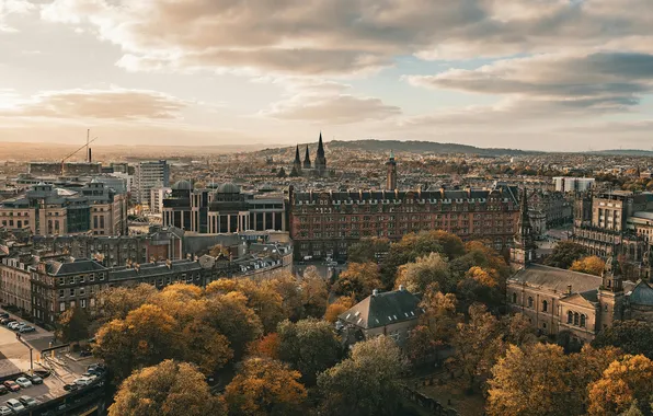 Picture city, sky, photography, trees, clouds, Scotland, Edinburgh, architecture