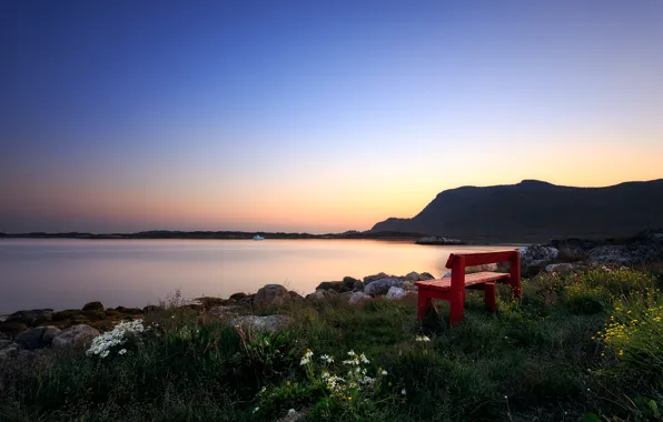 Picture relax, calm, bench, peace, Greenland